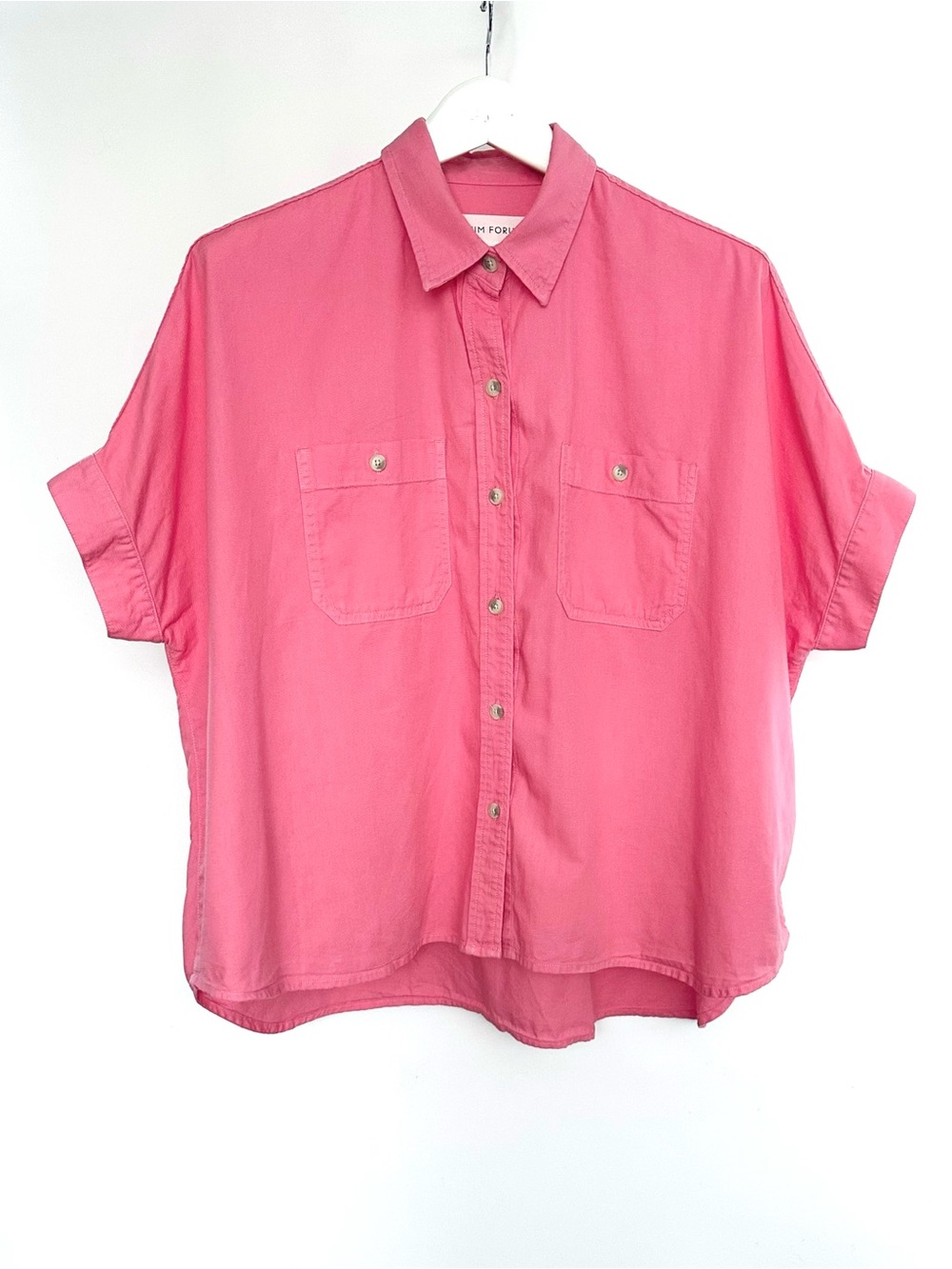 Denim Forum Pink Button-Up